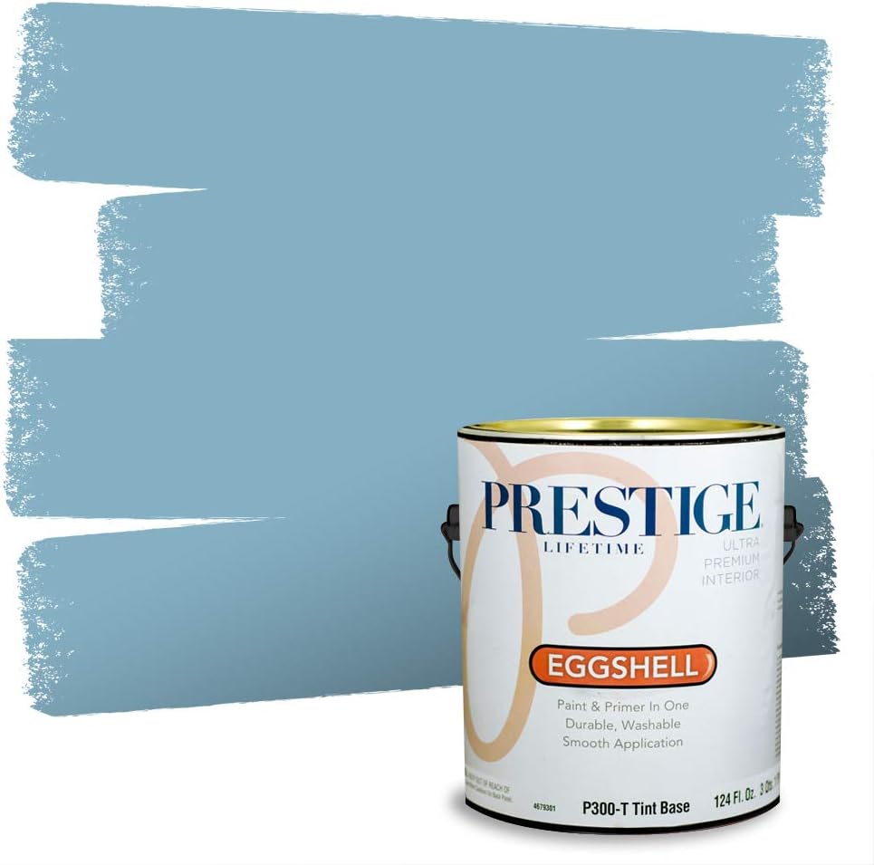 Prestige Paints E400-P-SW6506 Exterior Paint and Primer in One, 1-Gallon, Satin, Comparable Match of Sherwin Williams Vast, 1 Gallon, SW45-Vast Sky