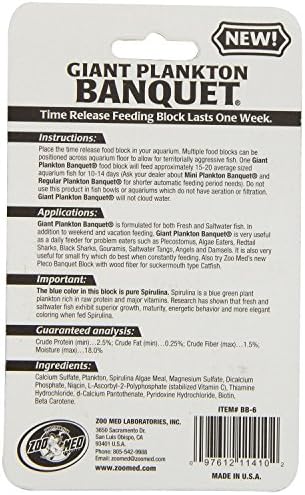 Zoo Med Laboratories AZMBB6 Plankton Banquet Block Feeder Giant, 2 Count