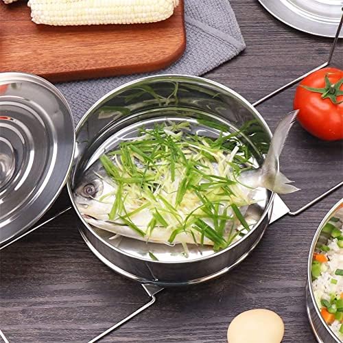 Stackable Steamer Insert Pans- Instant Pot Accessories 6 Qt-2 Silicone handle & Interchangeable Lids–Pressure Cooker Accessories- Pot in Pot for
