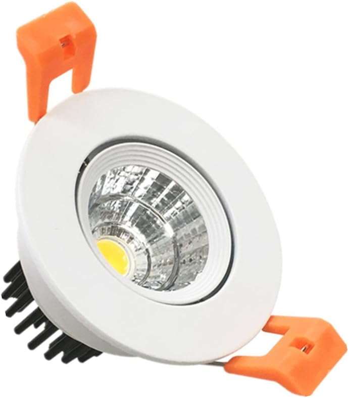 LightingWill 2inch LED Dimmable Downlight, 3W COB Recessed Ceiling Light, Warm White 3000K-3500K, CRI80, 25W 220LM Halogen Bulbs Equivalent, White (4 Pack)