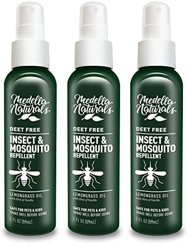 Deet-Free Insect & Mosquito Repellent – Nice Smelling, Pack of 2 (8 oz) | Insect Repellent with Lemongrass Oil Safe for Pets and Kids – Bug Spray for Mosquitoes, Gnats, Black Flies, and No-See-ums