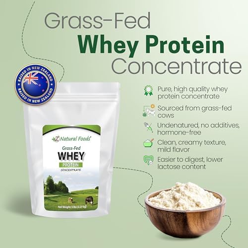 Z Natural Foods Grass-Fed Whey Protein Concentrate - Cold Processed, 1 lb