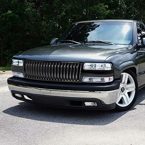 Auto Dynasty Front Bumper Grille Compatible with 1999-2002 Chevy Silverado / 2000-2006 Tahoe Suburban 1500 2500, Badgeless Vertical Style