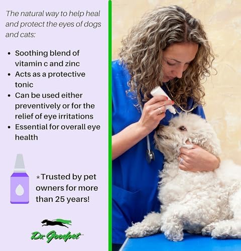 Eye-C All-Natural Eye Drops for Dogs, Cats | Human Quality Zinc & Vitamin C | Veterinarian Recommended Eye Care | Soothe, Wash