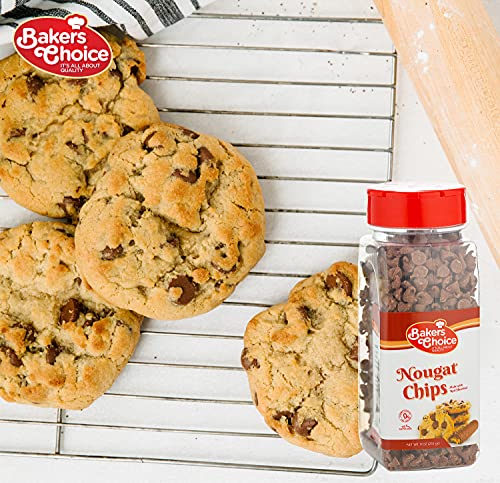 Nougat Flavored Chocolate Chips Non Dairy, Kosher 9 Ounce. Baker’s Choice