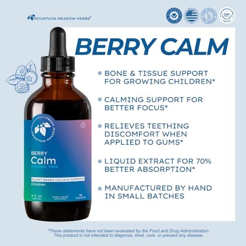 Mountain Meadow Herbs Herbal Calcium – Vegan Liquid Calcium Supplement for Bone & Teeth Support, High Absorption Plant-Based Formula for Adults & Kids - 2 oz