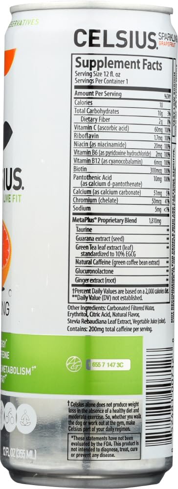 CELSIUS Sparkling Peach Vibe, Functional Essential Energy Drink 12 Fl Oz (Pack of 4)