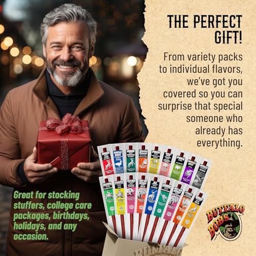 Buffalo Bob's Exotic Game Jerky & Meat Snacks - Best 20 Piece Variety Gift Pack