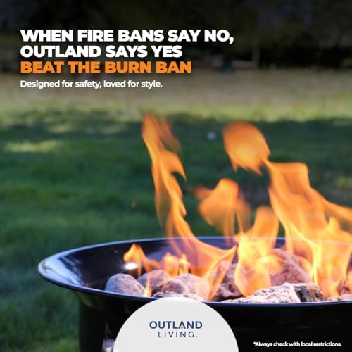 Outland Living Portable Propane Fire Pit, 19-inch, 58, 000 BTU with Fire Pit Cover & Carry Kit, Smokeless Gas Firebowl | Perfect for Camping, Patio