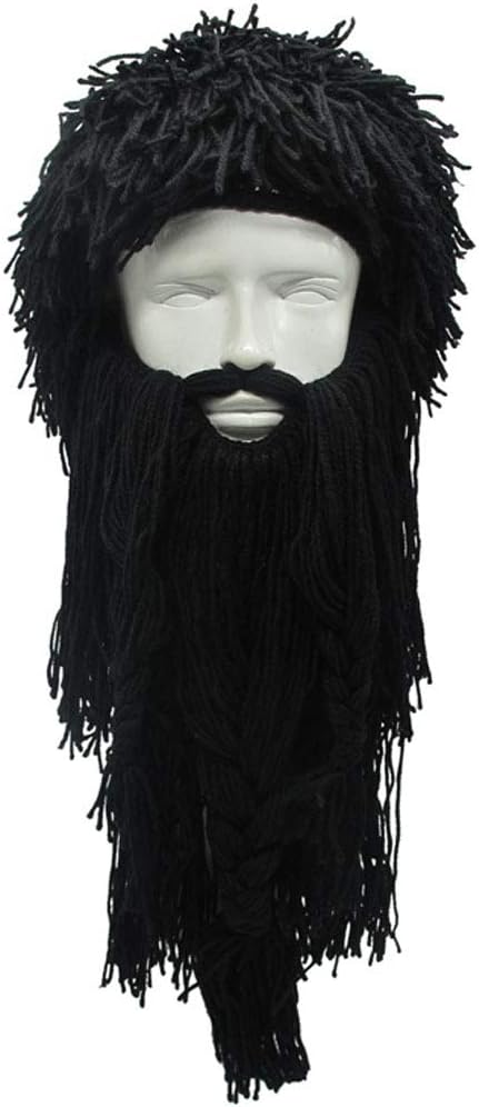 Creative Barbarian Knit Beard Hat Funny Knit Cap Wig Beanie Hats