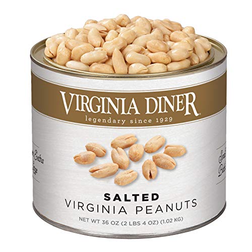 Virginia Diner Salted Virginia Peanuts - XL Gourmet Peanuts Non-GMO, Preservative Free Gifts from Virginia Since 1929-18 Oz Can
