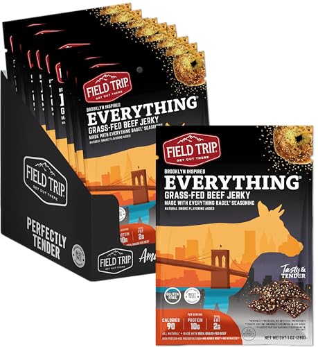 Field Trip Beef Jerky, Original, 1 Oz Bag, 12 Bags/carton | Grass Fed Beef Jerky, Healthy Gluten Free Snacks, All Natural, Paleo-Friendly Beef Jerky, High Protein, Low Carb, No Nitrates
