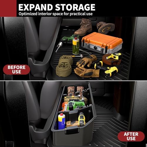 YITAMOTOR Rear Under Seat Storage Fit Ford 2015-2026 F150 & 2017-2026 Super Duty SuperCrew/Crew Cab