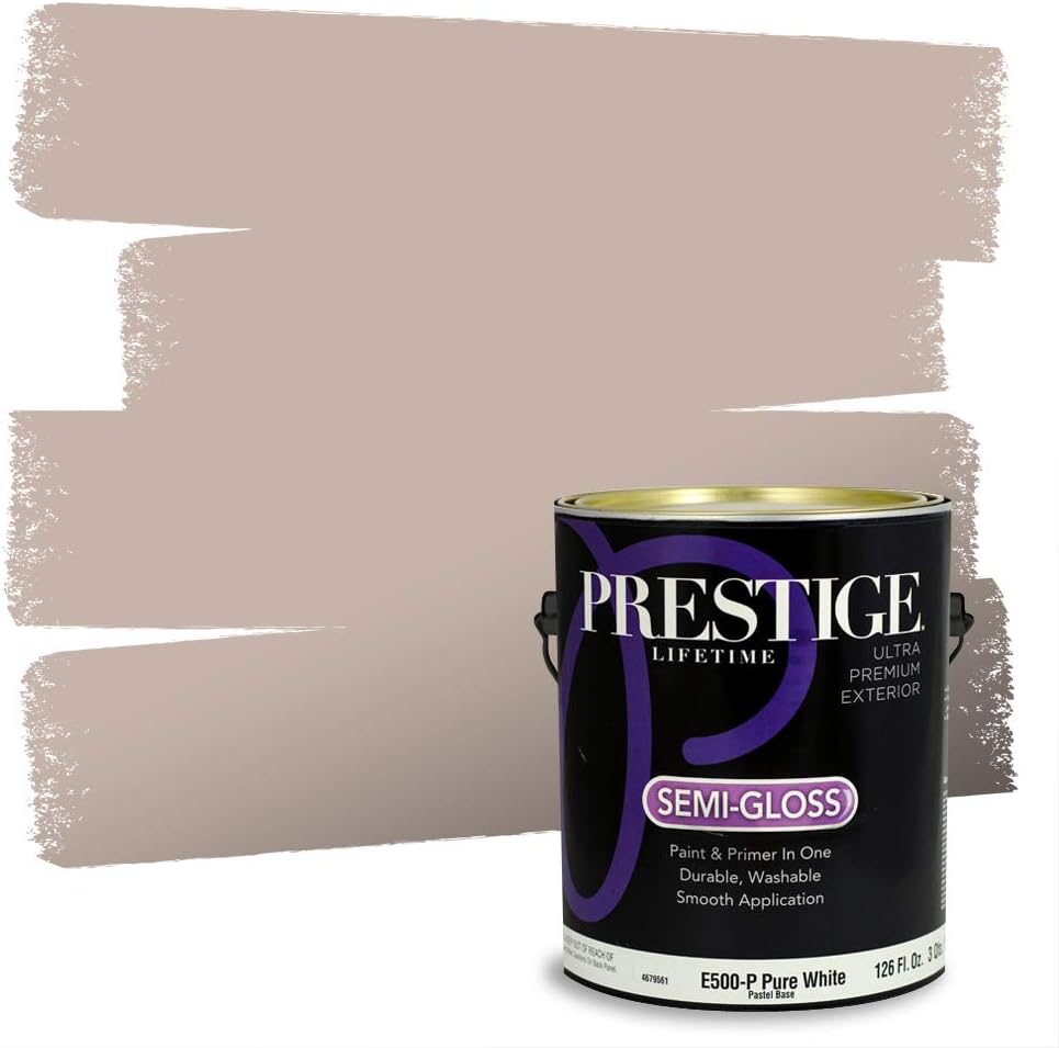 PRESTIGE Paints Exterior Paint and Primer In One, 1-Gallon, Semi-Gloss, Comparable Match of Sherwin Williams* French Roast*