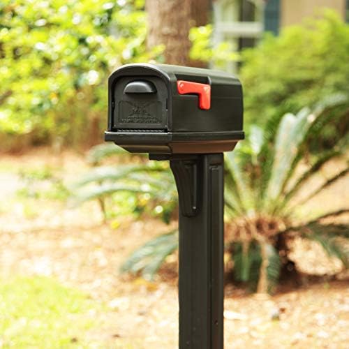 Gibraltar Mailboxes Classic Medium Capacity Double-Walled Plastic Mocha, All-In-One Mailbox & Post Combo Kit, GCL10000M,large