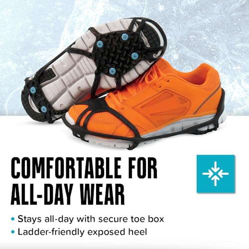Due North Everyday Pro Traction Aids for Running and Walking on Ice and Snow - Ice Cleat Winter Spikes for Men & Women