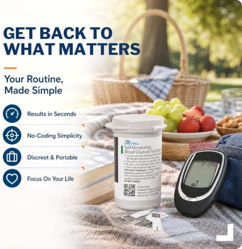 McKesson True METRIX Blood Glucose Test Strips for Diabetes, 1200 Strips