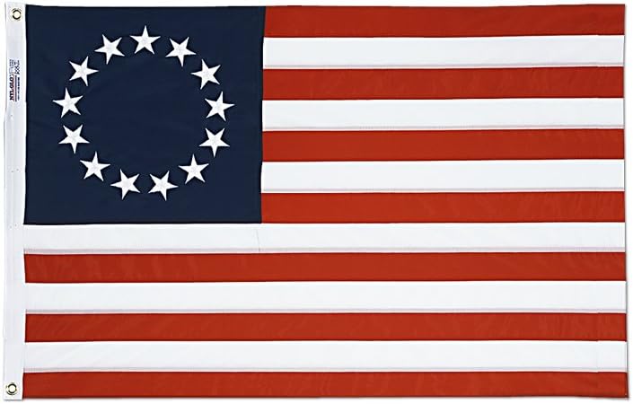 2 ft. X 3 ft. Cotton Bunting Betsy Ross Embroidered