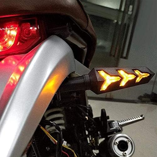 2-Pack Motorcycle Indicators Flowing Turn Signal Lights Y Shape LED Bulbs For Motorbike Scooter Off Road (DC-12V)