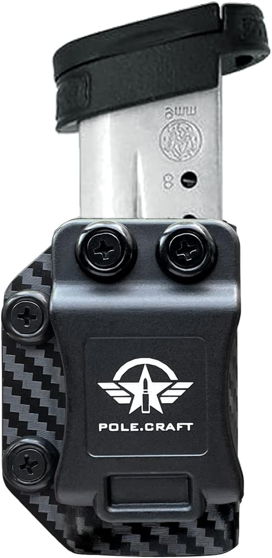 POLE.CRAFT IWB/OWB Magazine Holster Kydex - Mag Carrier Fits: 9mm .40 Double Stack / 9mm .40 Single Stack - P365 1911 Glock 19 19X 17 26 27 28 43 22