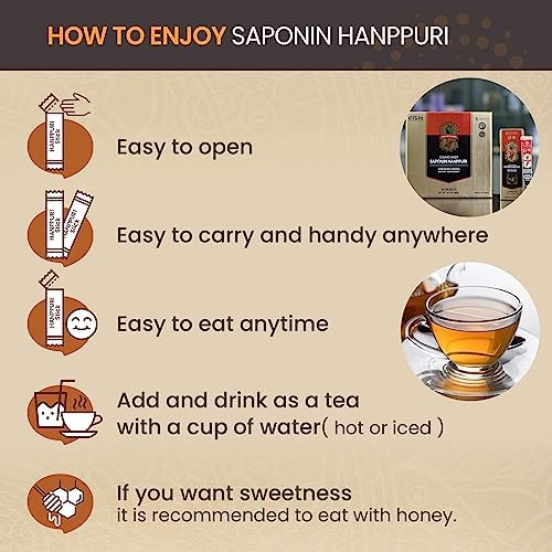 Saponin Hanppuri Everyday Korean Red Panax Ginseng Extract Stick - 3000mg High Potency Liquid Supplement - Caffeine Free Energy & Immune Support