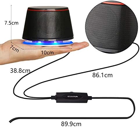 Sanyun SW102 Computer Speakers for Desktop PC Laptop, 2.0 USB Powered | Dual Passive Radiators, Punchy Bass, 3.5mm AUX for Audio, In-Line Volume Control, Plug and Play, Space-Saving (Pair, Black)