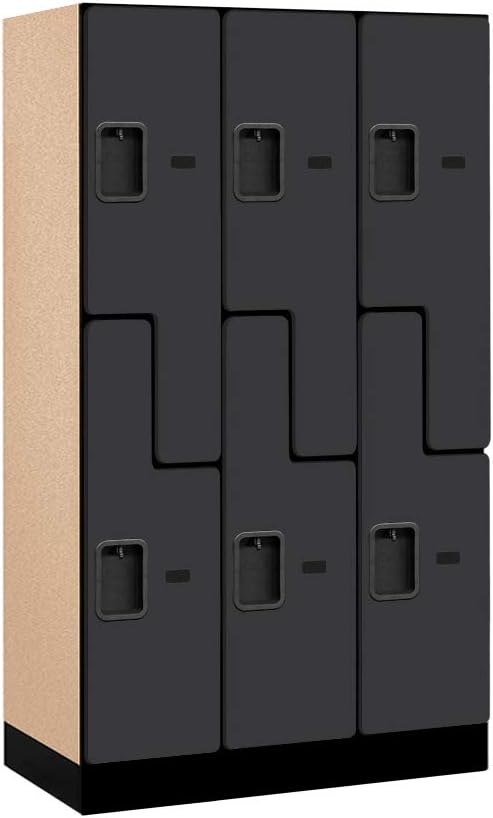 Salsbury Industries Double Tier 'S' Style Designer Wood Locker, Mahogany, 5' 3" x 15"