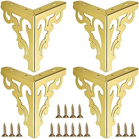 OwnMy 4PCS Metal Furniture Legs Feet, Modern Sofa Cabinet Legs for Repairs | 15cm / 6 Inch Sofa Legs for Dresser, Wardrobe, Tea Table, Worktop, Shelves, Bed, Weight Capacity of 550 lbs Per Leg, Black
