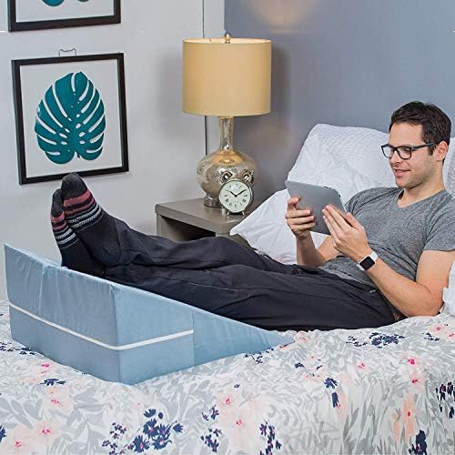 DMI Bed Wedge Pillow and Triangle Wedge with Elevated Incline for Neck Pain, Headaches, Shoulders, Back Pain, Foot Support, Knee Pain or Restless Leg Syndrome, 24x24x12 inches, White (Pack of 1)