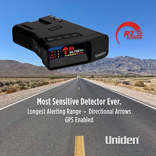 Uniden R7 Extreme Long-Range Laser-Radar Detector, Built-in GPS w/ Real-Time Alerts, Dual-Antennas Front & Rear w/Directional Arrows, Voice Alerts