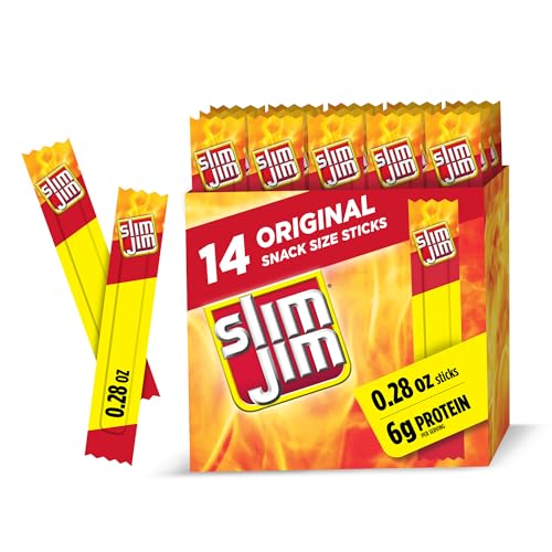 Slim Jim Smoked Jerky Snack Sticks, Original Flavor, 0.28 oz., 14-ct
