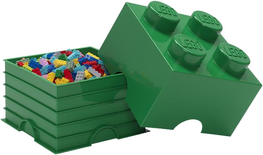 Room Copenhagen LEGO Storage Brick Drawer 4, 9-3/4 x 9-3/4 x 7-1/8 Inches, Bright Yellow (4003) | Stackable Storage Box Storage with Lid Toy Organization Home Decor Office Kids Room