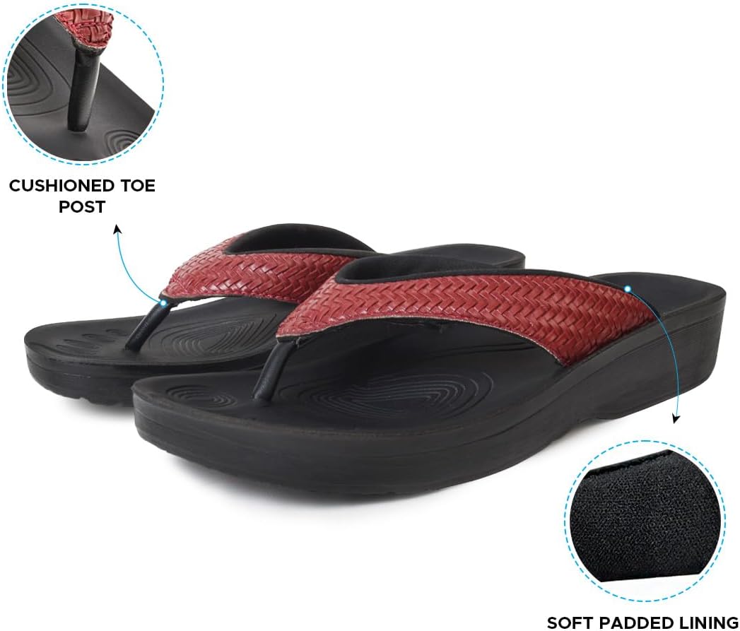 AEROTHOTIC Comfortable Arch Support Flip Flops for Women Orthotic Sandals