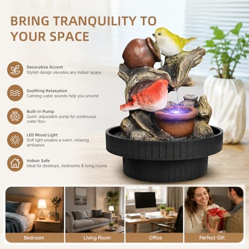 Resin LED Indoor Water Fountains | Office, Home Relocation Gifts