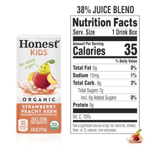 Honest Kids Strawberry Peachy Keen Cartons, 6 fl oz, 8 Pack, 5 Sets