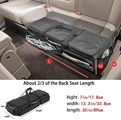 samdew Under Seat Storage Bag for SuperCrew Cab & Crew Cab, Large, Bag Only | Back Seat Organizer for Most Full Size Trucks, Dual-Compartment