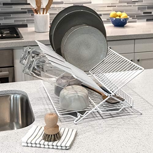 Better Houseware Large Folding Dish Drying Rack Space-Saving Dish Rack for Kitchen Counter Versatile Dish Racks Folding Design for Extra Drying Space