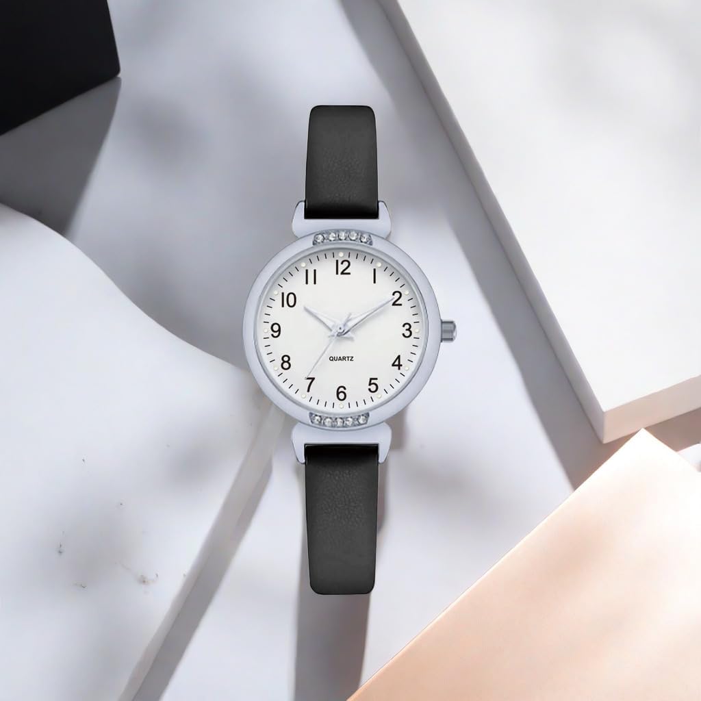 NUOVO Women's Silicone Sports Watch - Crystal Accented Leather Strap Analog Display