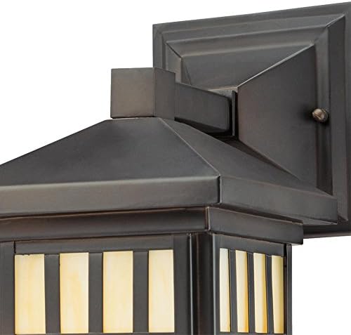 Westinghouse 6732800 Burnham One-Light Exterior Wall Lantern on Steel with Honey Art Glass, Oil Rubbed Bronze Finish, 1 Pack
