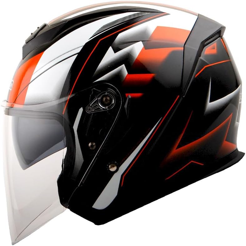 1Storm Motorcycle Open Face Helmet Scooter Classical Knight Bike Dual Lens/Sun Visor: HJK526