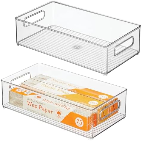 iDesign Stackable Fridge Bin | Storage Bin for Freezer or Pantry Organization, Clear, Made in USA
