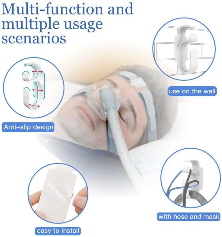 CPAP Hose Cleaning Kit - 7ft Flexible CPAP Tube Brush, 7" CPAP Mask Brush & CPAP Hose Holder Hook(2PCS) - Keep CPAP Supplies Clean and Organized