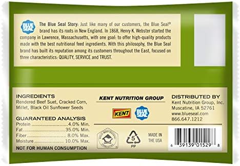 Blue Seal High Energy Suet Cakes for Wild Birds - No Mess Suet Feed, Food for Woodpeckers, Cardinals, Siskins, Sparrows & More - 11oz Suet Feeder