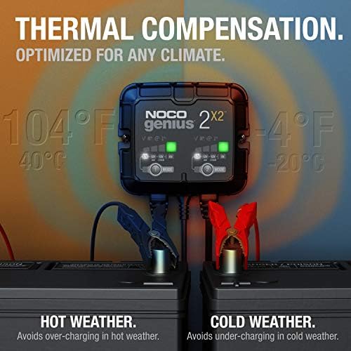 NOCO GENIUS2X2 6/12V 2-Bank Battery Charger, Trickle Charger & Maintainer