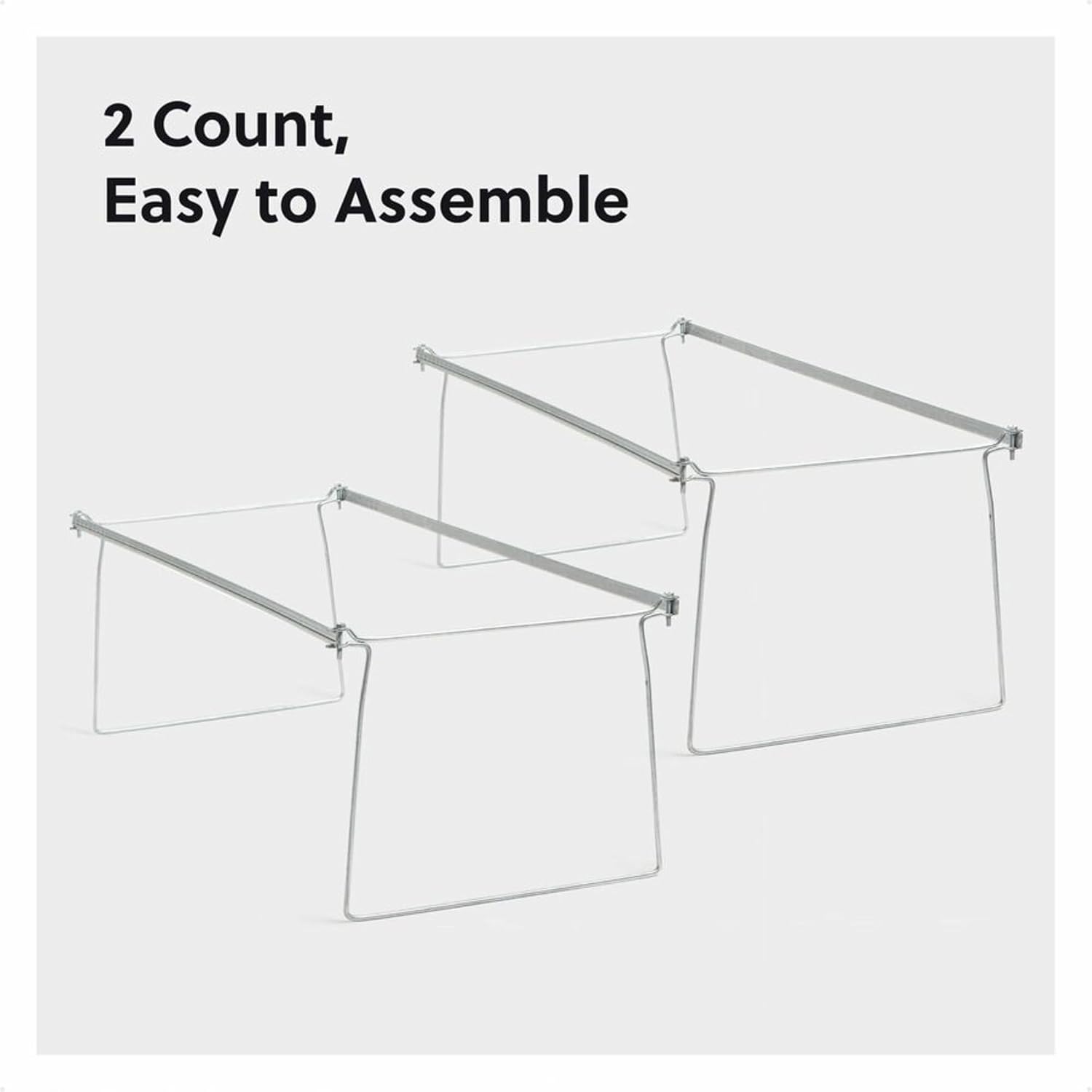Smead Steel Hanging File Folder Frame, Letter Size, Gray, 2 per Pack (64870)