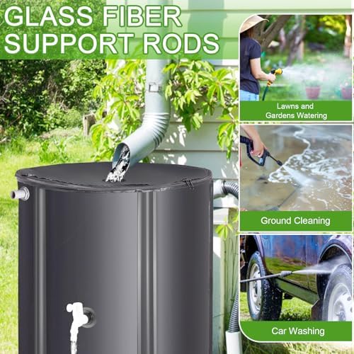 Eco-Friendly Rain Barrel – Efficient Rainwater Collection System with Spigot and Hose – Perfect for Garden Watering and Water Storage – 52