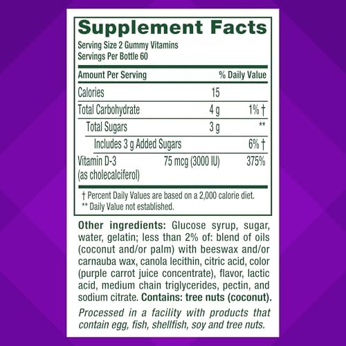 Vitafusion Vitamin D3 Gummies | 75 mcg | 120 Adult Gummy Vitamins