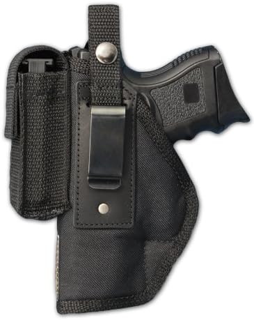 Barsony New Gun OWB Belt Holster w/Magazine Pouch for Compact 9mm 40 45 Pistols