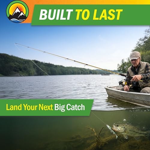 Fiberglass Fishing Pole - Strike Series 78-Inch Collapsible Rod and Spinning Reel Combo, EVA Handle, Pre-Spooled Reel, Fishing Gear for Catching Walleye, Bass, Trout, and More by Wakeman