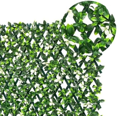 NatraHedge 20''X50'' Artificial Privacy Grass Wall Decor, Laurel Leaf